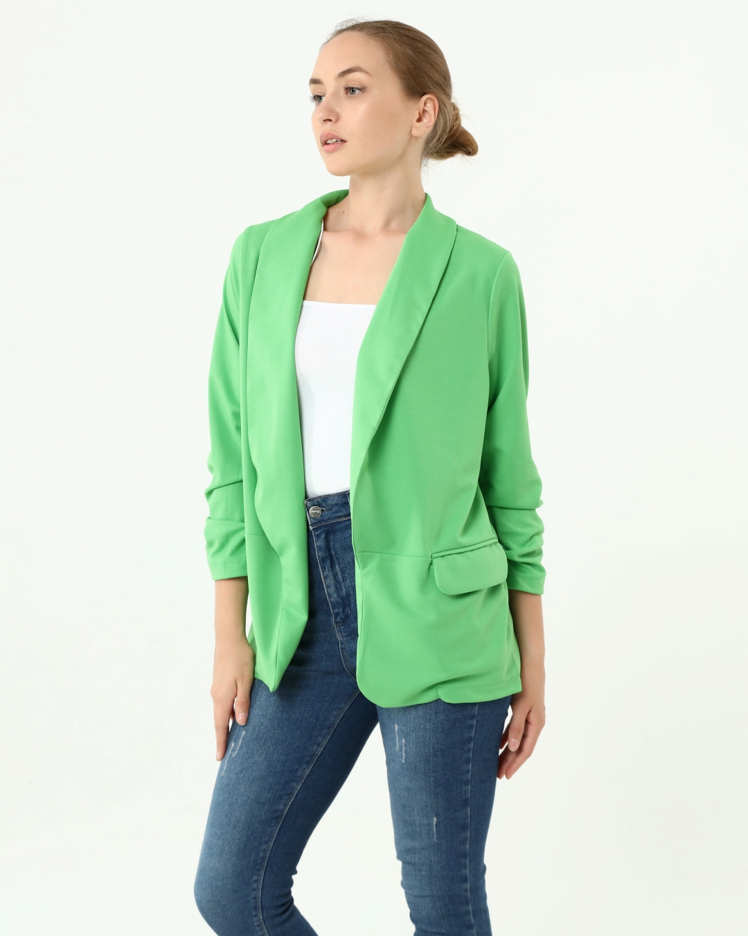 Green Cotton Blazer