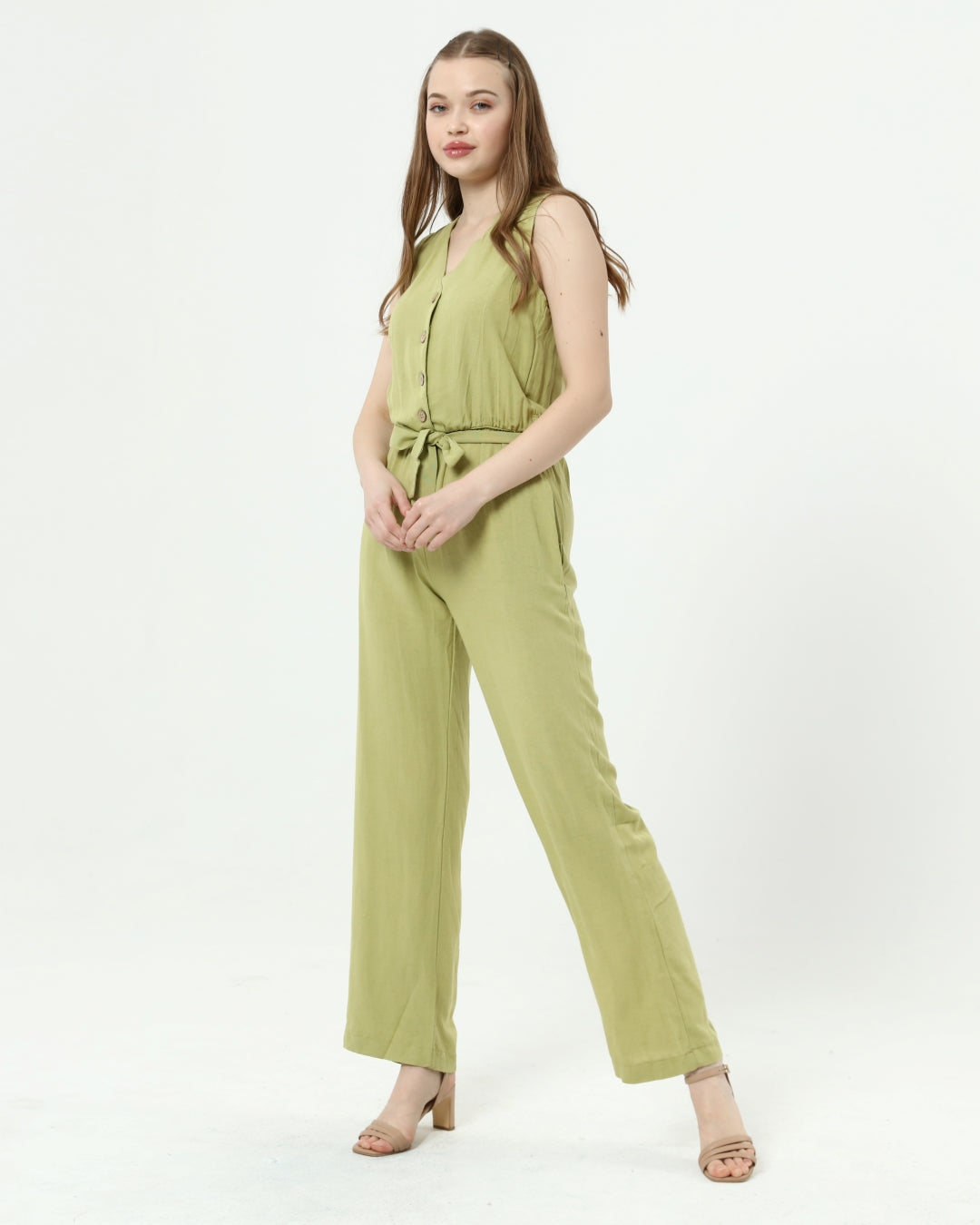 Lime Linen Jumpsuit