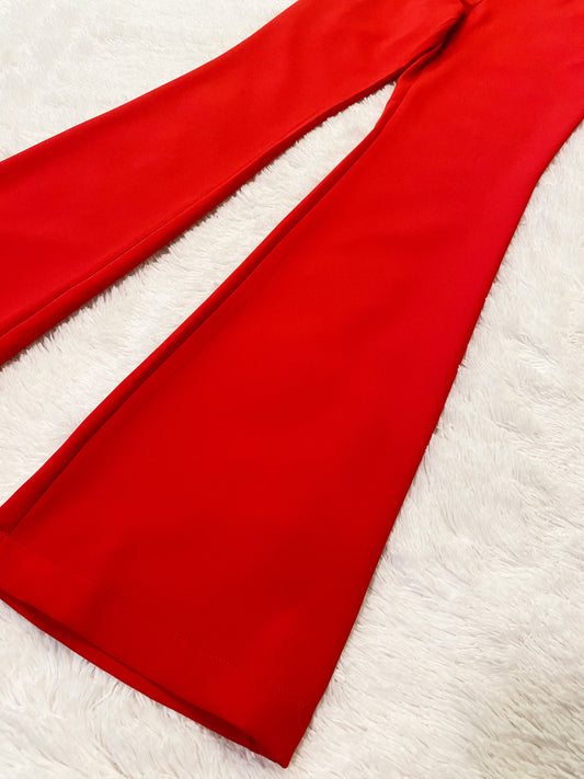 Red Flare Trouser