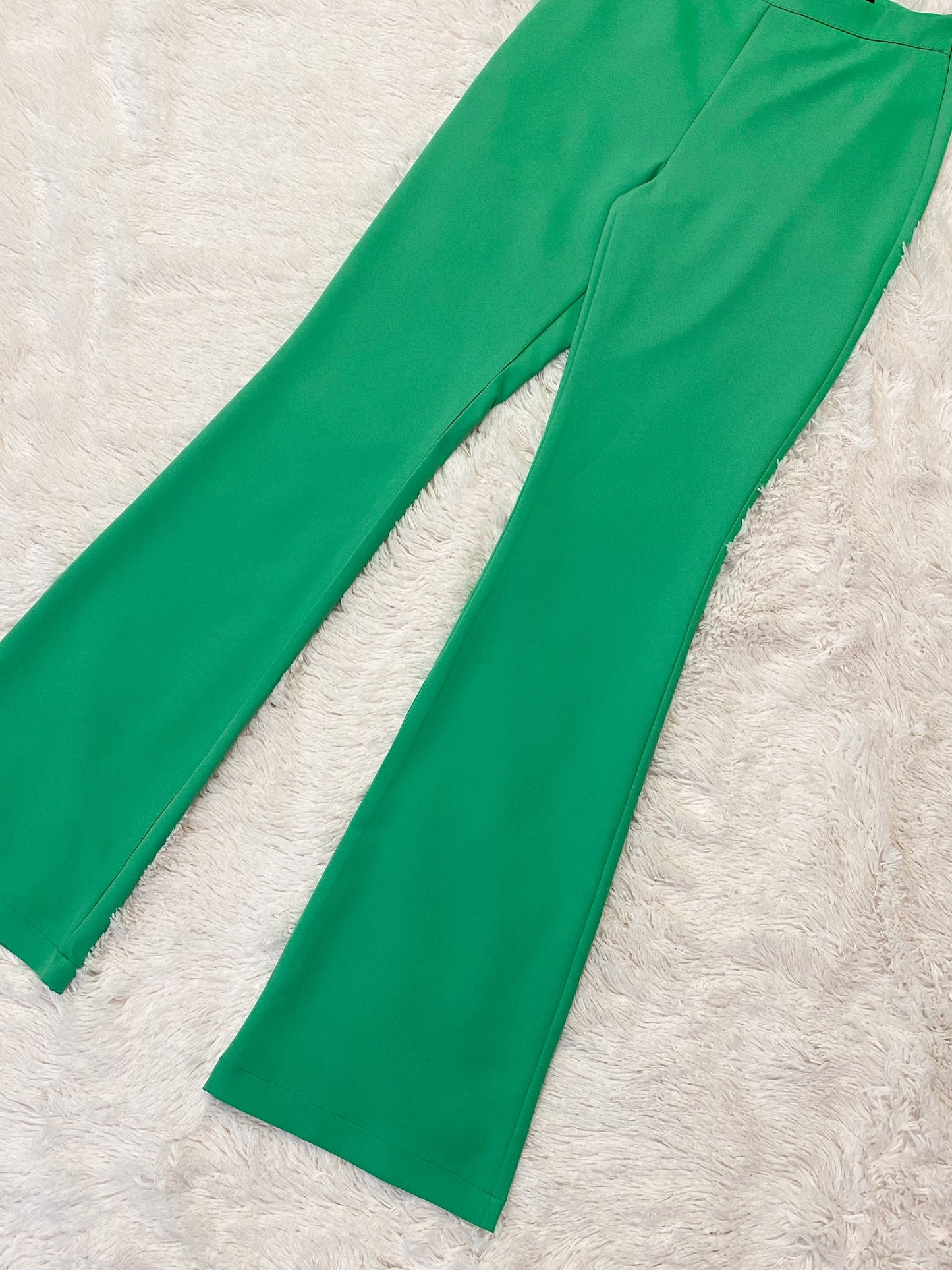 Green Flare Trouser